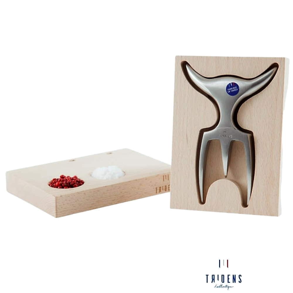 Tridens Brushed Fork in Pilo mirror Beechwood Base