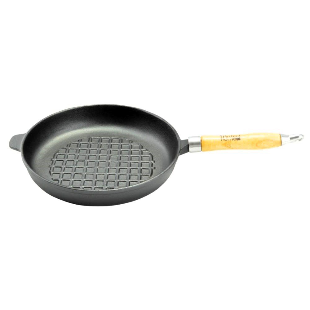Gietijzeren Grillpan met Houten Handvat 24cm