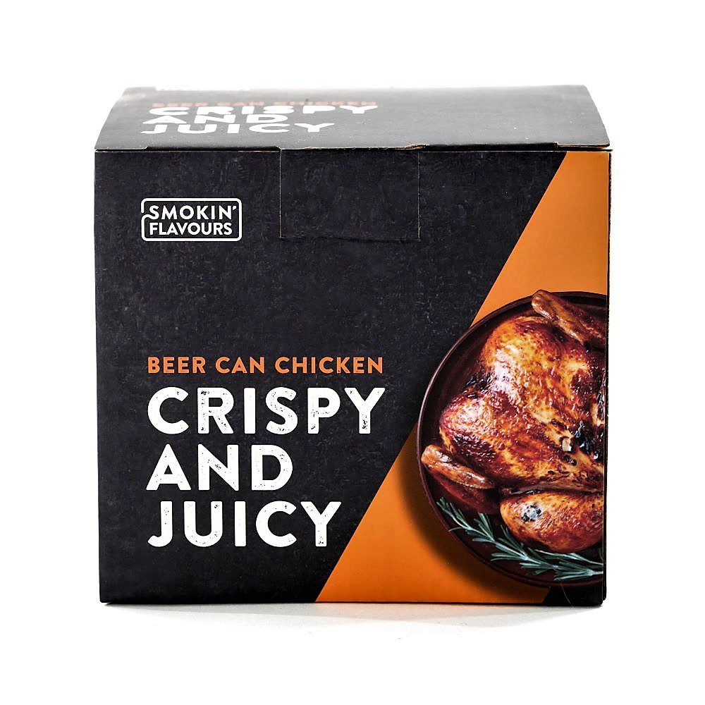 Smokin’ Flavours Beer Can Chicken houder verpakking Smokin' Flavours Beer Can Chicken houder verpakking