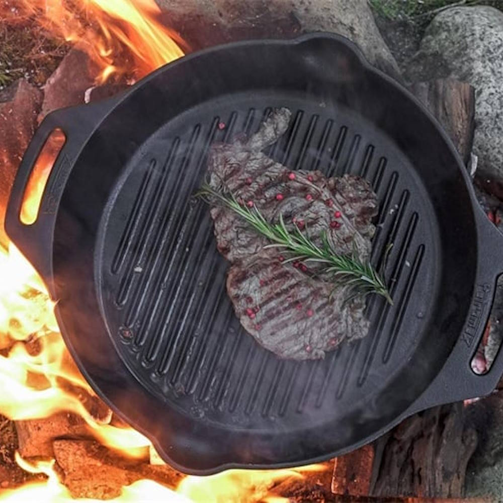 Petromax Gietijzeren Grill Skillet 2 handvatten 30cm_SF1 Petromax Gietijzeren GP30HT Grill Skillet 2 handvatten 30cm