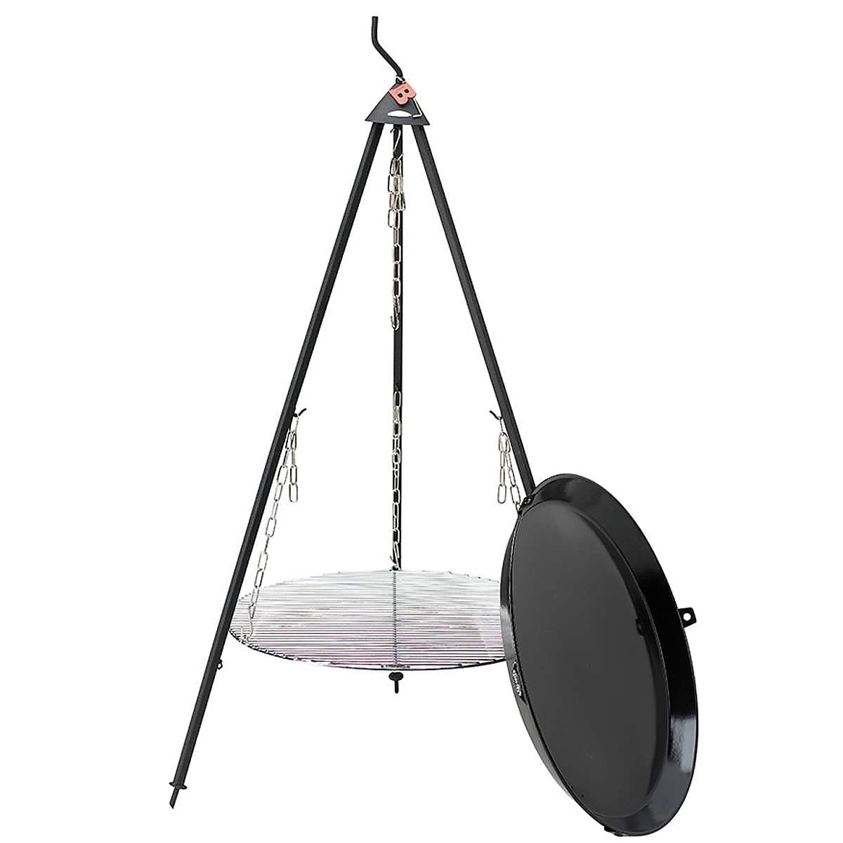 BBQ-Pan rond met rooster en driepoot