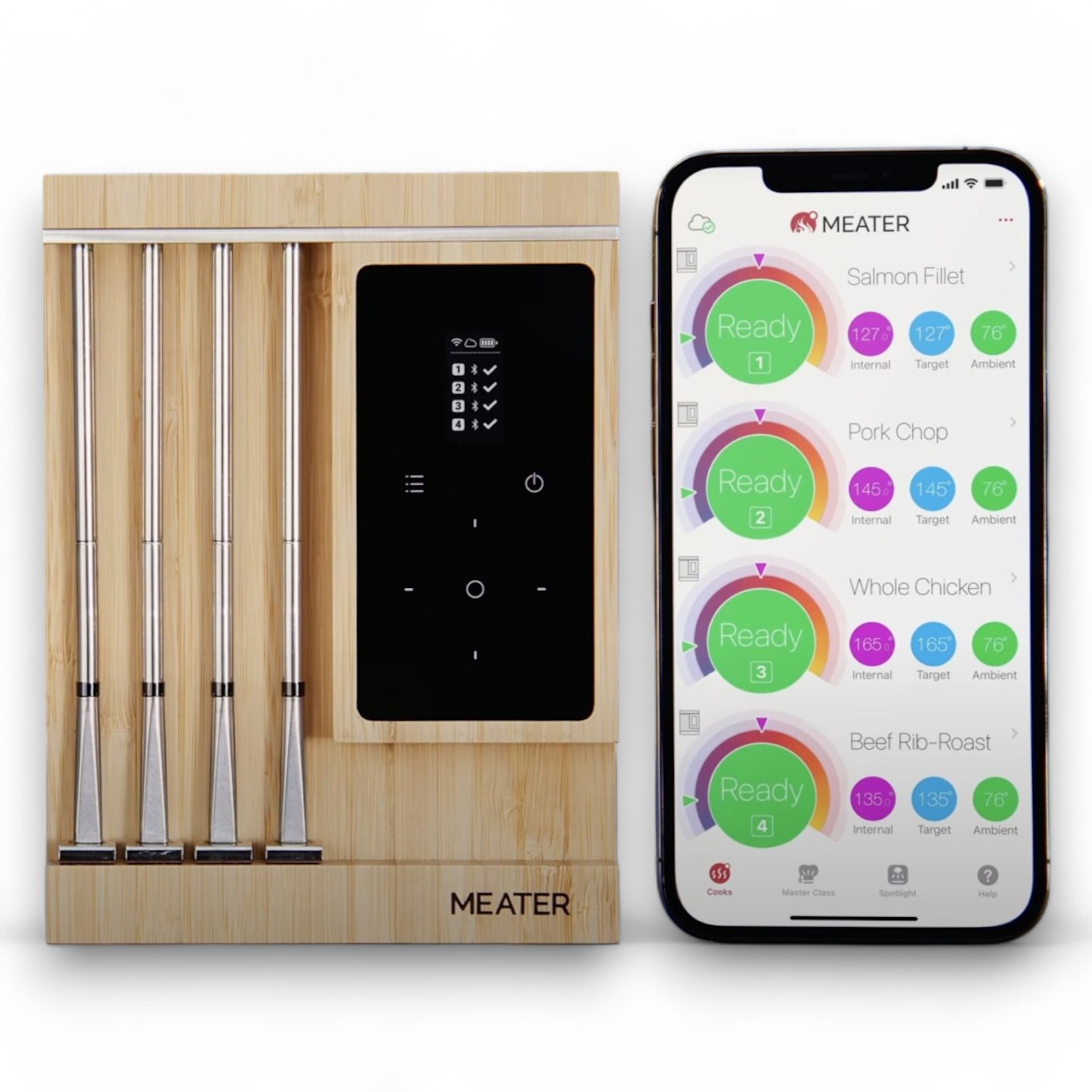 Meater PRO XL-Photoroom MEATER® PRO XL 4x Thermometer + WiFi Basisstation