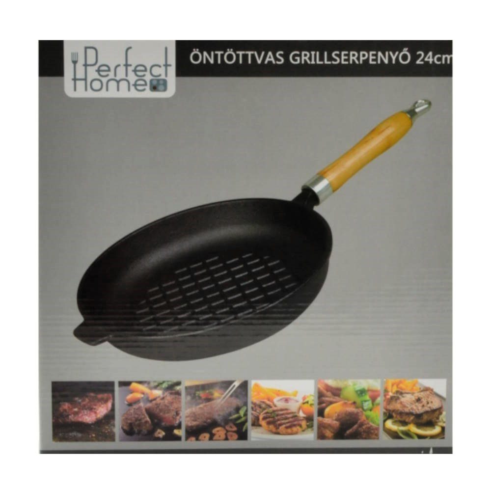Gietijzeren Grillpan met Houten Handvat 24cm