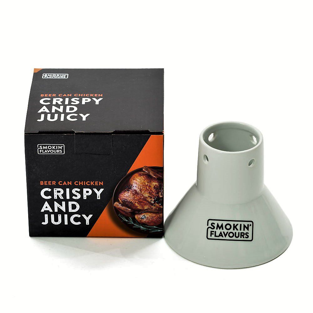 Smokin’ Flavours Beer Can Chicken houder met verpakking Smokin' Flavours Beer Can Chicken houder met verpakking