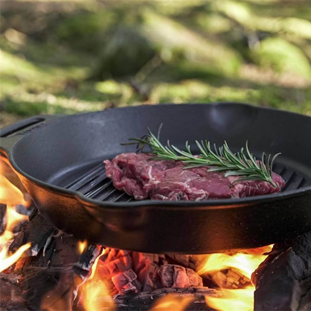 Petromax Gietijzeren Grill Skillet 2 handvatten 30cm_SF3 Petromax Gietijzeren GP30HT Grill Skillet 2 handvatten 30cm
